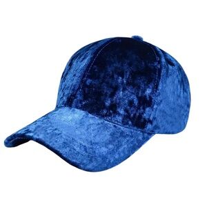 Dark Blue Velvet Baseball Cap